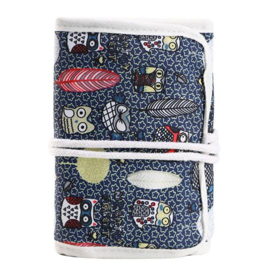 Crochet Hook Organizer Roll-Up Storage Bag Foldable Multi-Compartment Crochet Hook Case for Crochet Knitting Accessories