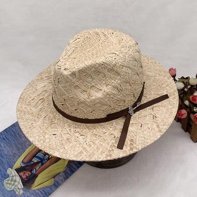 Handgeflochtene Natur-Raffia Hüte für Damen und Herren, Outdoor-Hüte, Strohhüte im Jazz-Stil