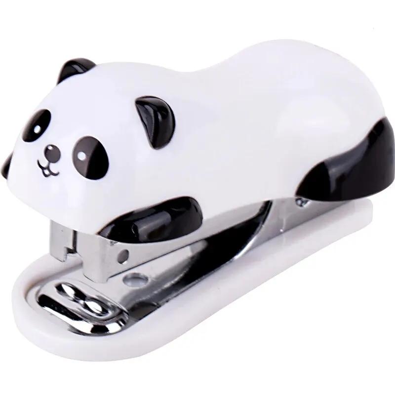 

1PCS Red Panda Stapler Set 0453 Combination Type 10 # 10 # Adaptable 0010 Staple Needle Cartoon Mini