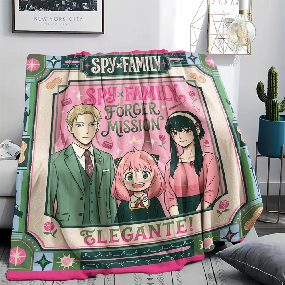 1 Stück Spy Family Gemusterte Flanelldecke Geeignet für Alle Jahreszeiten Für Heimdekoration Wärme Und Komfort Geschenke Feiertagsgeschenk