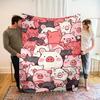 Cute Pig Collage Blanket - Soft, Cozy, Stylish Decor for Ultimate Home Comfort and Ideal Gift for Animal Lovers