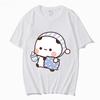 Maglietta per Coppia Carina BuBu Panda Che Va a Dormire con Grafica Orsetto DuDu Maglietta Abbigliamento Donna Top con Maniche Abbigliamento Donna