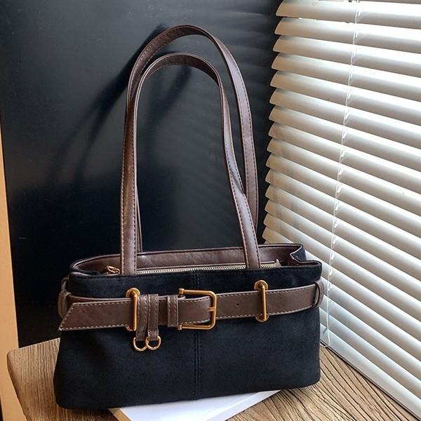 2025 new versatile niche design small bag retro suede shoulder bag underarm bag handbag