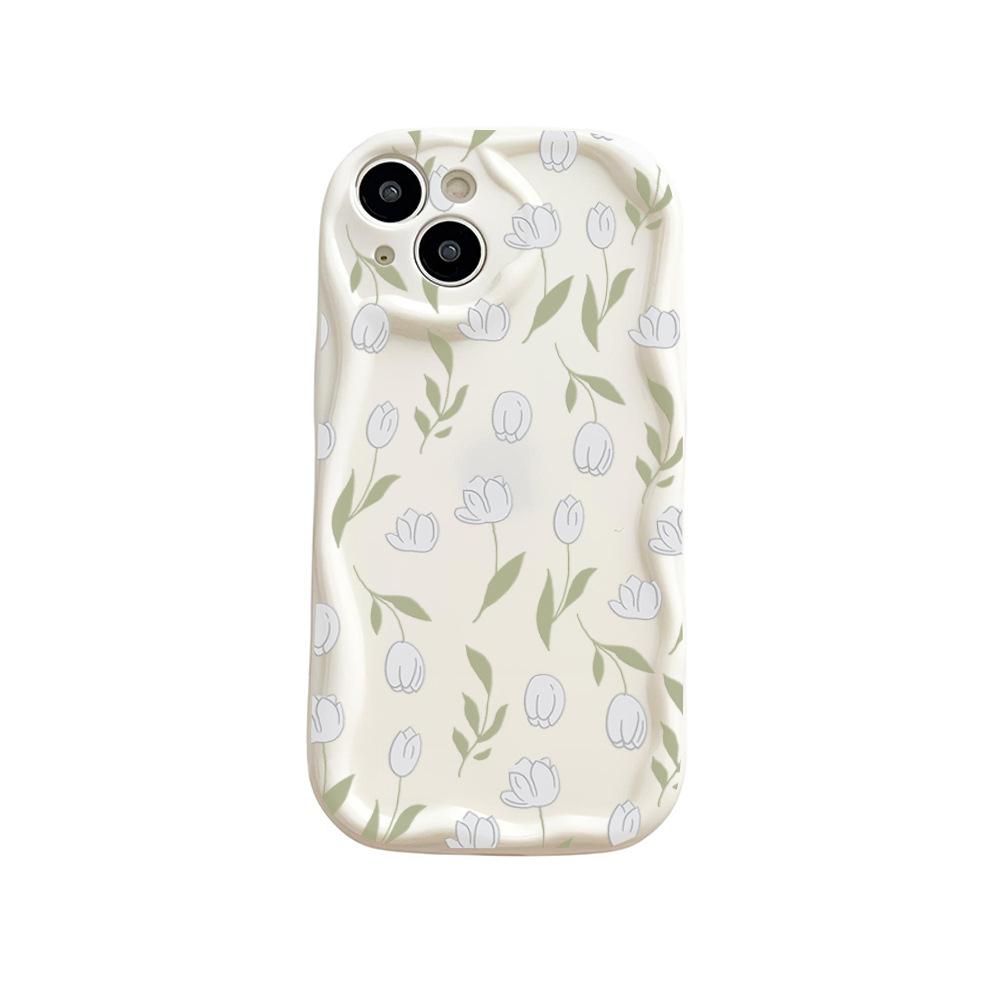 Premium Fresh Tulip Mobile Phone Case Apple 15promax Simple High-end iPhone17 Anti-drop Soft Silicone