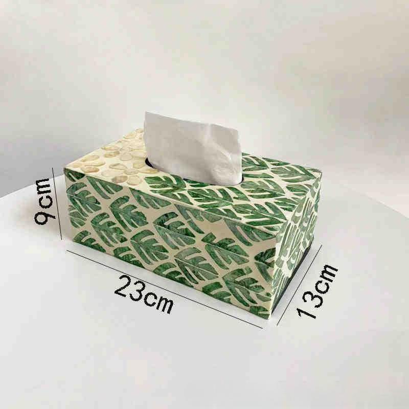 Creative Natural Seashell Tissue Box Nordic Square Rectangular Tissues Storage Box Family Living Room Table Decoration Ornaments