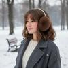 Plush Fur Ear Muffs for Women Winter Warm Fleece Ear Warmers Soft Plush Cold Weather Ear Protectors