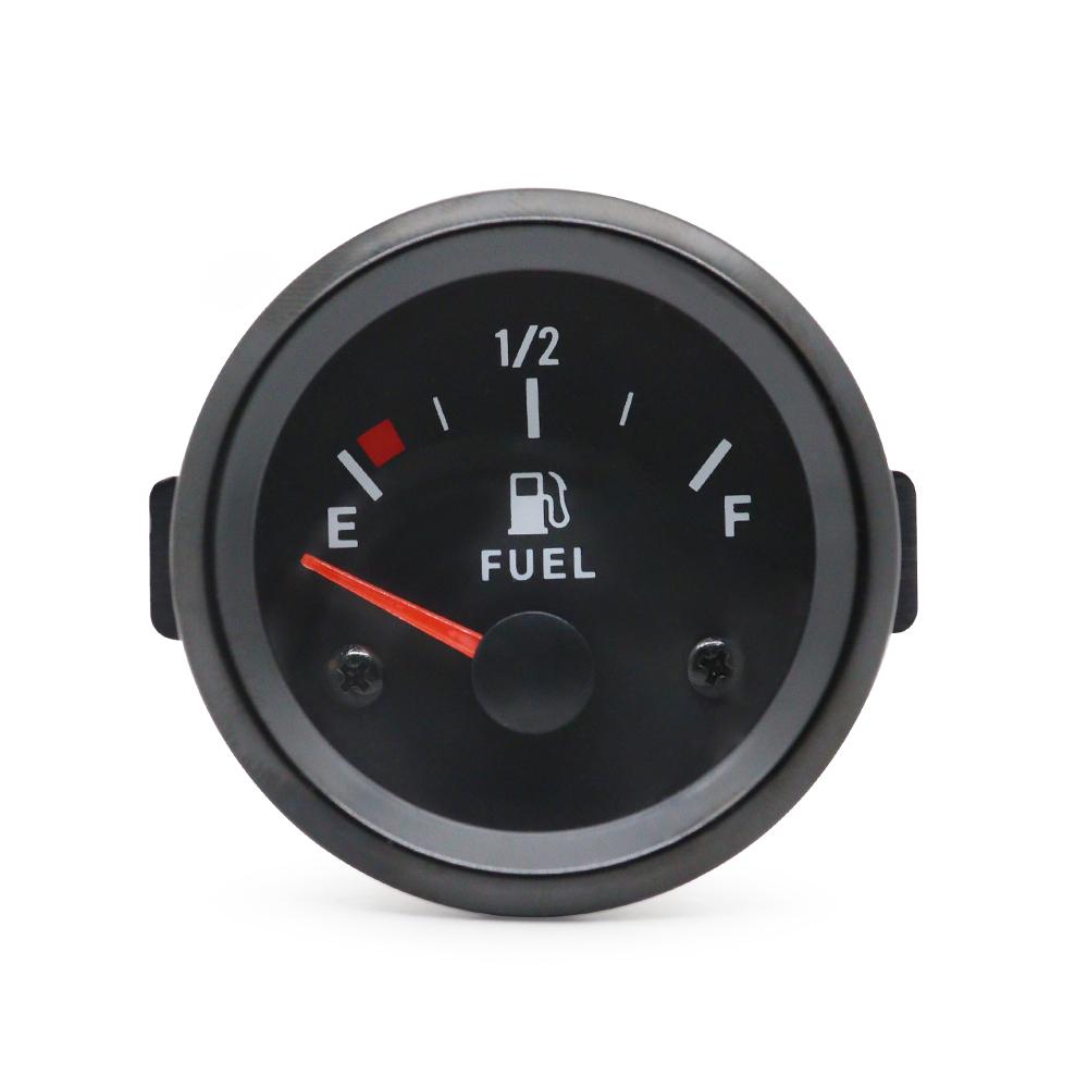 12V 52mm Universal Car Fuel Gauge Fuel Level Gauge Meter High Sensitivity White LED Light Black Rim Automotive Gauges