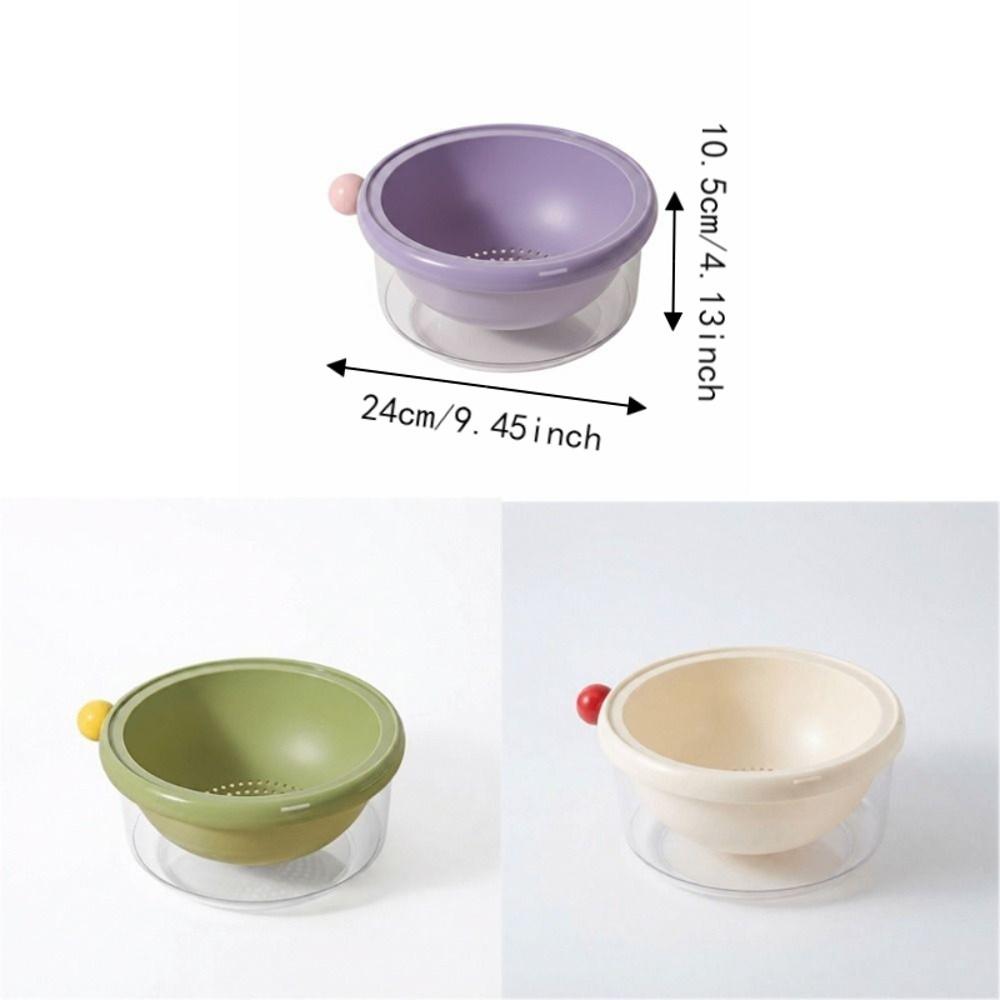 Thickened Double-Layer Drain Basket Food Grade Fruit Washing Basket Berry Cleaning
