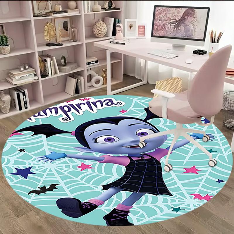 1pc Vampirina1 Print Round Carpet Chair Round Carpet Suitable for Bedroom Living Room Home Decorative Carpet