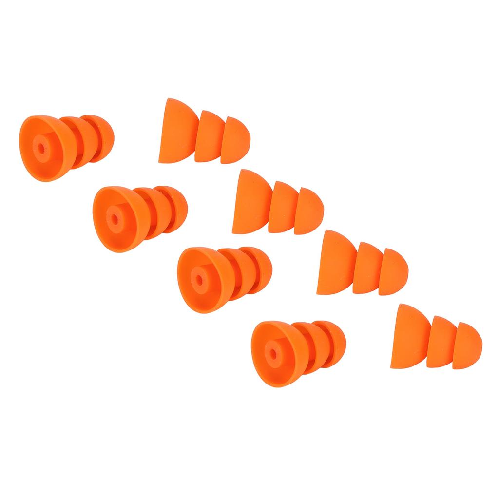 8pcs Silicone Eartips Noise Reduction Replacement Earplugs for Se846 Se535 Se215 and Inner Hole 2.0‑3.5mm Earbud Orange