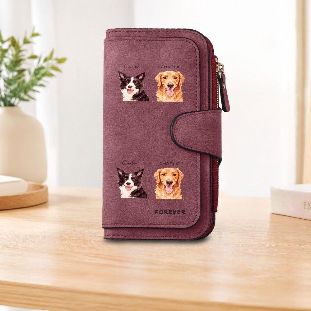 Border Collie Golden Retriever Long Zipper Wallet, Large Capacity Card Holder, Unisex Clutch Bag, Fashionable Zipper Coin Purse, Suitable for Daily
