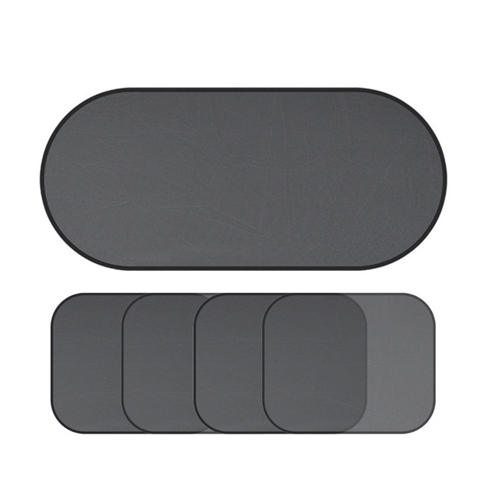 

5 шт. в наборе автомобильные солнцезащитные шторки для боковых и задних окон, защита от ультрафиолетовых лучей для детей, солнцезащитный козырек с присоской, универсальный для большинства автомобилей One Size чёрный