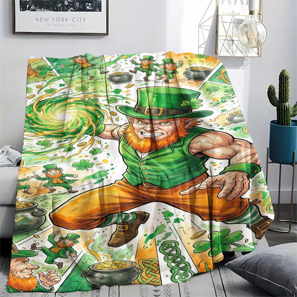 1Pc Magical power Print Flannel Blanket, High quality Comfortable for All Seasons, Home Decor, Warmth and Comfort, Perfect for Christmas Gifts