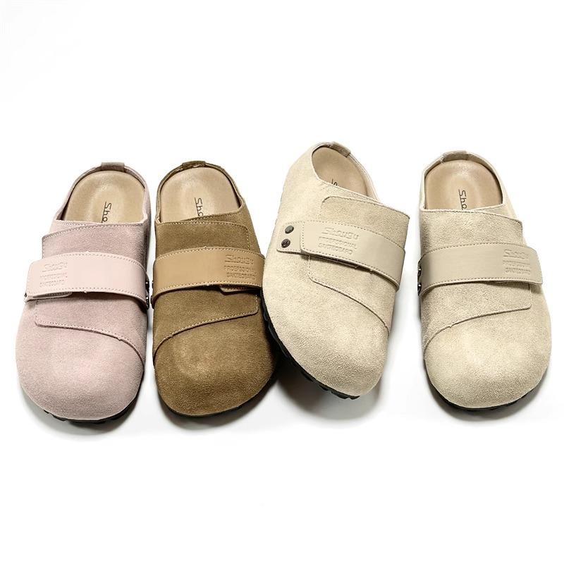 European Boken slippers women's outerwear bag head half slippers 2025 summer new breathable thick-bottomed versatile casual slippers