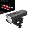 Aluminum Alloy 4T6 High-Brightness USB Rechargeable Bicycle Headlight with Battery Display