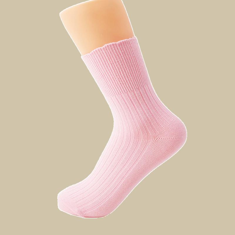 

Утепленные гольфы до середины икры для женщин на осень и зиму, свободные длинные носки для беременных, хлопковые носки для пожилых 1 pair светло-розовый