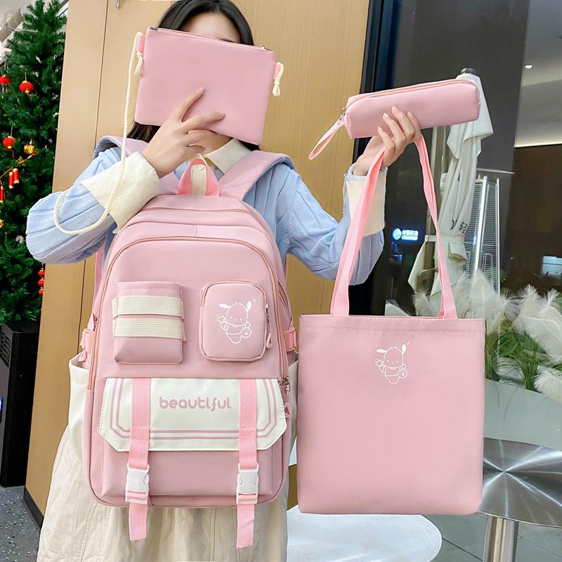

New Schoolbag Middle School Students Ins High-quality Texture Large Capacity Girls Backpack College Style Student Fashion Schoolbag