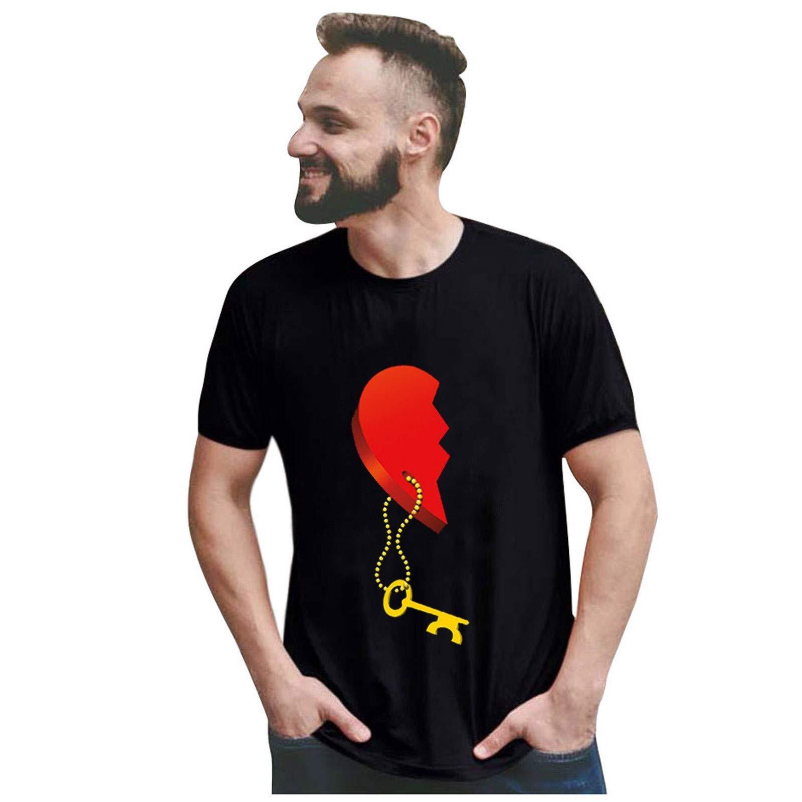 

Блузки для мужчин и женщин на День святого Валентина, рубашки с круглым вырезом и буквенным принтом «Любовь», рубашки для пар, топы L чёрный