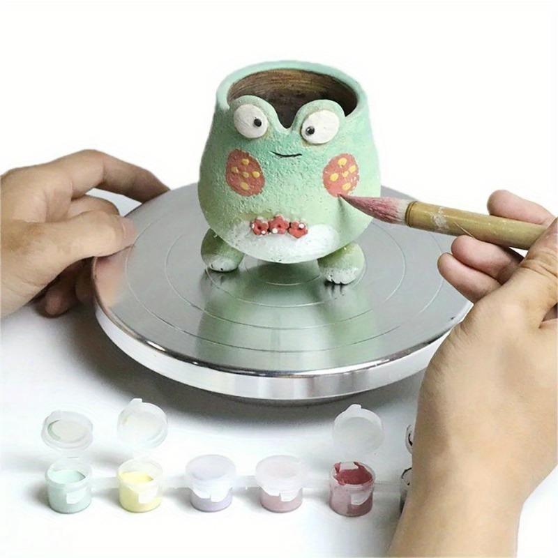 11-30cm Stainless Steel Rotating Disc Clay Handicraft Pottery Mold Parts Two Sided Turntable Parent Child Platform DIY Clay Tool