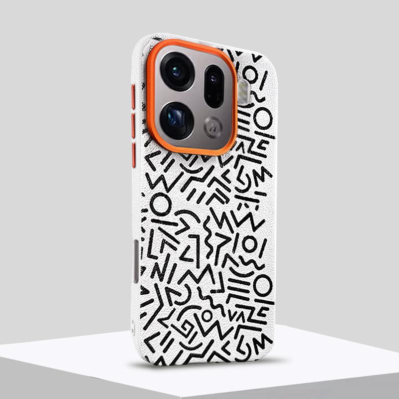 

Painted Graffiti Magnetic Suction Phone Case For Oppo Find X9 Pro FindX9 Plain Leather Cover with Metal Lens+Separate Buttons OPPO Find X9