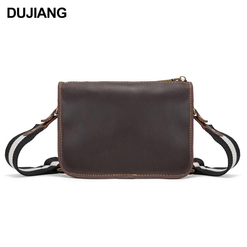 DUJIANG Men's Genuine Leather Crossbody Messenger Shoulder Bag