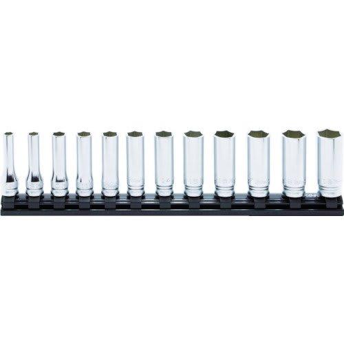 Yamashita Industrial Research Institute Koken Z-EAL 3/8" (9.5mm) SQ. Hexagon Deep Socket Rail Set, 12 Pieces, RS3300MZ/12
