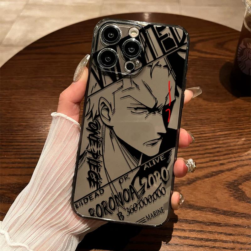 One Piece Zoro Ace Manga Panel Průhledný TPU kryt na telefon pro iPhone 15 Pro Max a Samsung Galaxy S24 Ultra, Nárazuvzdorný kryt