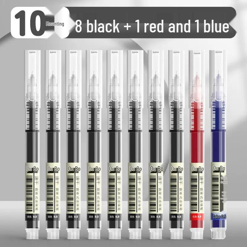 Quick-Dry Black 0.5 Gel Pen - Rollerball & Brush Tip for Exams and Schoolwork