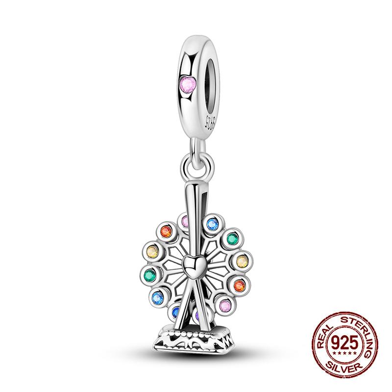 Amusement Park Series Copper Carousel Ferris Wheel Circus Charms Beads Fit 3Mm Original Bracelets Fine Diy Jewelry