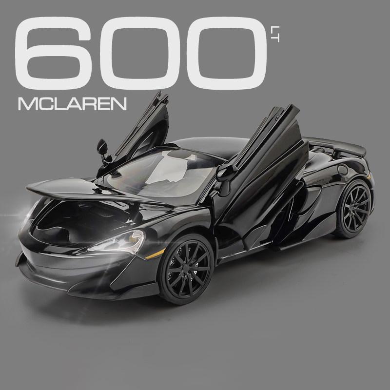 

1:32 Mclaren 600LT Alloy Die Cast Toy Car Model Sound and Light Pull Back Children s Toy Collectibles Birthday gift чорний