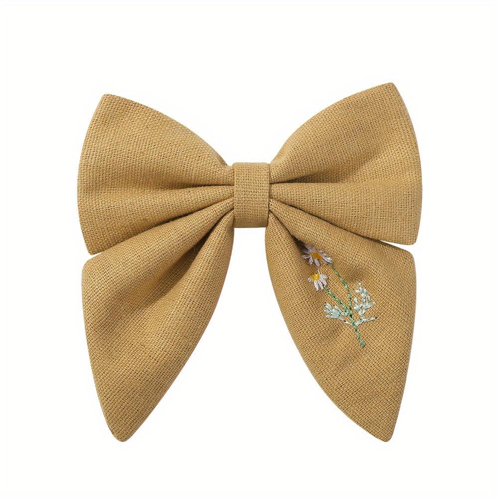 Embroidery Bows Hair Clips Solid Hairpins for Handmade Ribbon Barrettes Butterfly Hair Pin Headwear