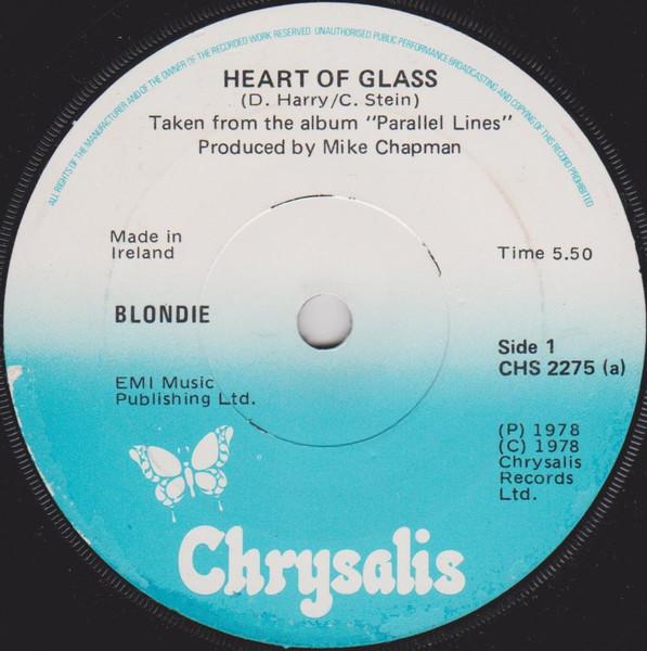 

7-дюймовая пластинка BLONDIE Heart Of Glass CHS2275 Chrysalis 1979 Ирландия Танцевальная Электроника Б/у