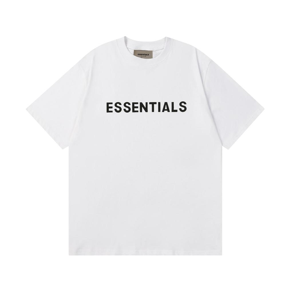 Essentials T-Shirt for Men's Pressed Glue Letters Loose Round Neck High Street Fashion Men and Women Short Sleeves T-shirts