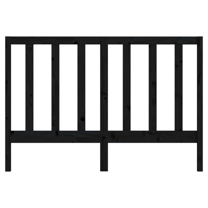 VidaXL Headboard Black 126x4x100 Cm Solid Pine Wood 817684