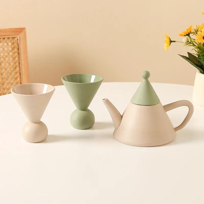 Ins Creative Ceramic Coffee Cup Set Home Water Cups Kettle Gift Box European Style Afternoon Teacup Sets Living Room Tableware