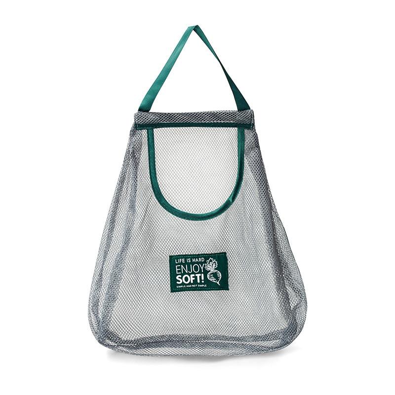 

1 шт. 40x50 см зеленая многоцелевая бытовая подвесная сумка для хранения фруктов и овощей портативная и дышащая подвесная сумка для хранения