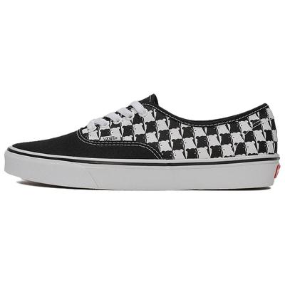 Authentische Low-Top-Skateboardschuhe Unisex Schwarz Weiß Sneaker VN0009PVBP9