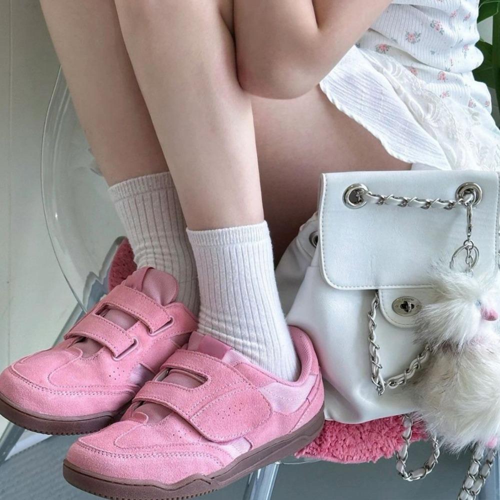 Flat Casual Shoes Women's Spring and Autumn Leather Round Toe Womens Shoe Casual Sports Style Flat Bottomed Board Shoes Sneakers