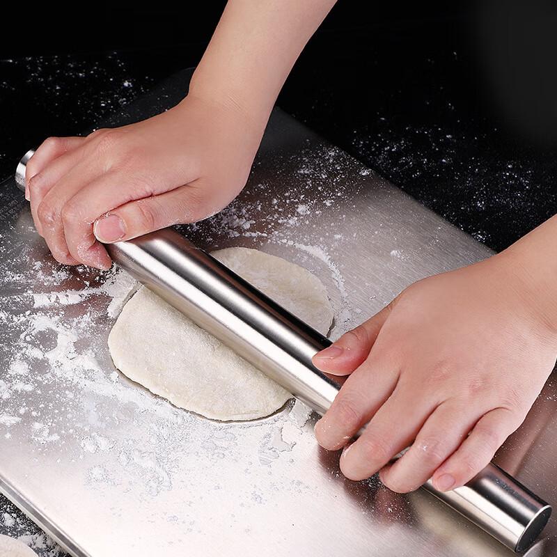 ZISIZ Thickened Stainless Steel Rolling Pin (2-Pack)