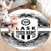 Ask Name Badge Custom Name Round Area Rug Carpet Rug For Living Room Bedroom Sofa Playroom Decor Nonslip Floor Mat
