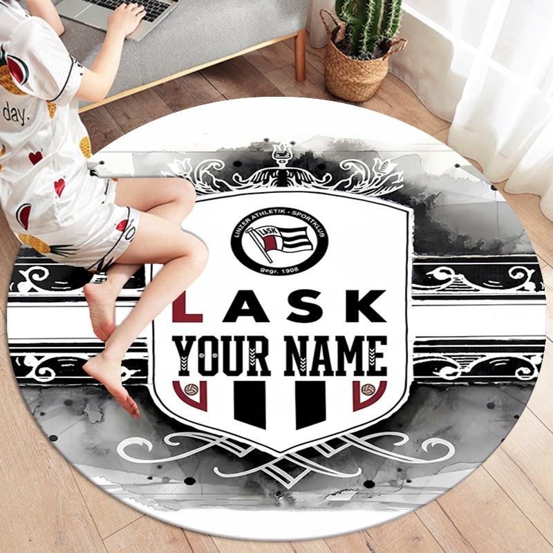 Ask Name Badge Custom Name Round Area Rug Carpet Rug For Living Room Bedroom Sofa Playroom Decor Nonslip Floor Mat