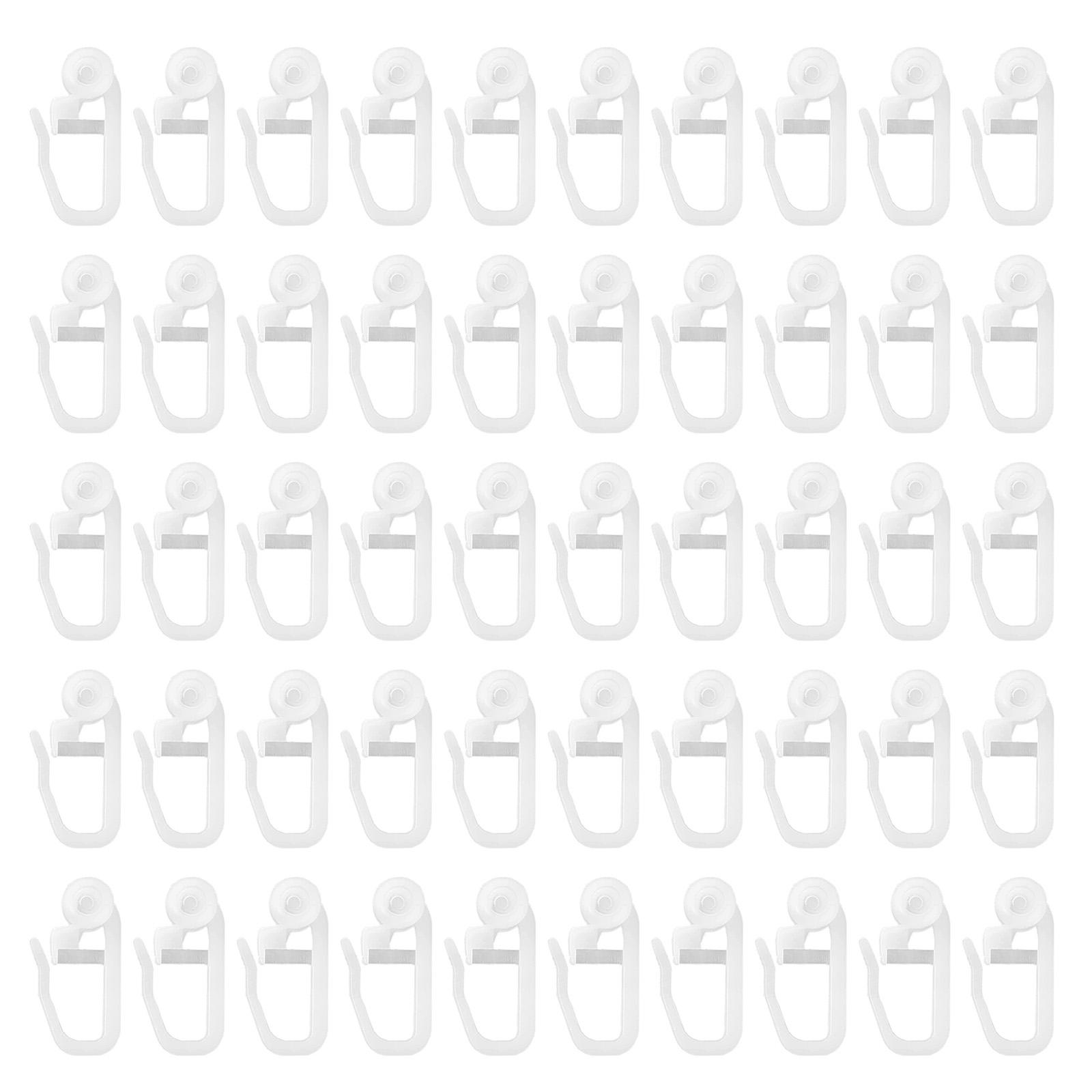 

Упаковка из 50 крючков-глайдеров для штор для плавного скольжения в направляющих для дома и офиса