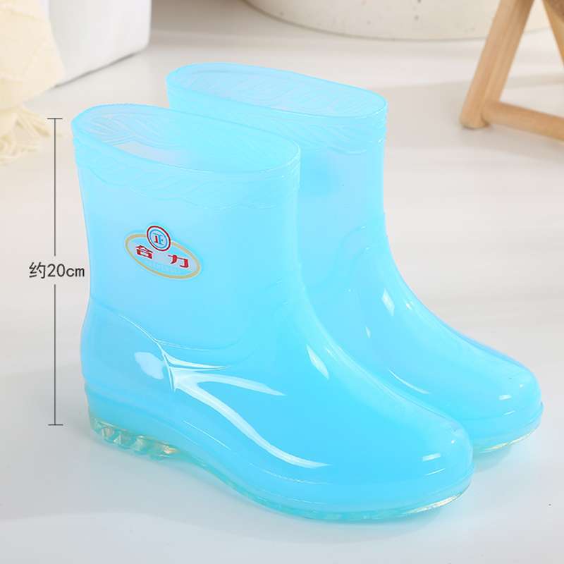 Gelee transparente Regenstiefel Wasserstiefel Regenschuhe Damen Sommer Regentage Arbeit schnelltrocknende Gummischuhe abriebfest Küche hoch wasserdicht s