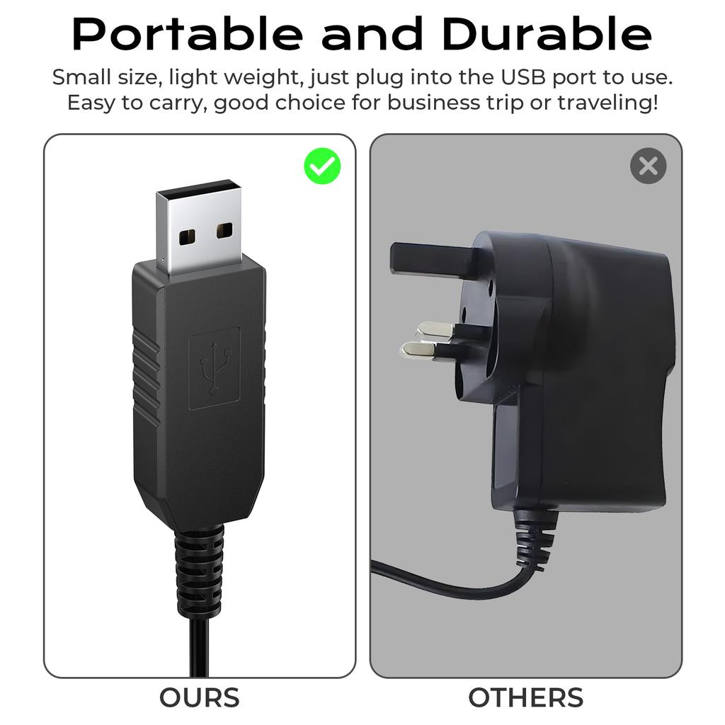 3.5V 1A USB Charger Charging Cable For Whal 9649 Adapter Charger Cord Only Compatible with Wahl Cordless Trimmer 9649