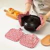 2pcs Checkered Thickened Fabric Heat-Resistant Mats, Square Insulating Pads for Kitchen, Living Room, Cup Coasters, Table Mats
