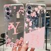 Letter Case For OPPO A3 Pro 5G A80 5G Fundas Fashion Flower Back Cover Transparent Soft Silicone TPU Clear Printing Phone Casing