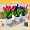 Tulip Potted Miniature Flower Simulated Potted Plant For Celebrations Home Prop