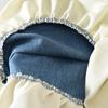 Girls and Children Korean Version of The Cute Imitation Denim Dress Summer New Sleeveless Bow Stitching Hem Skirt