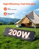 200W Foldable Solar Panel, 24% High-Efficiency Portable Monocrystalline Solar Panel Charger with MC4 Output, USB-A, Type-C & DC Ports, IP67 Waterproof