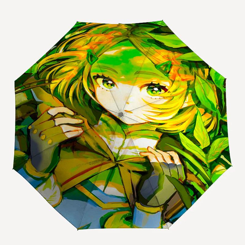 1pc Outdoor Umbrella with Anime Character Print - Automatic Opening/Closing, Portable 3-Fold Design, 8-Rib Iron Frame - Perfect Gift for Fans, Tr